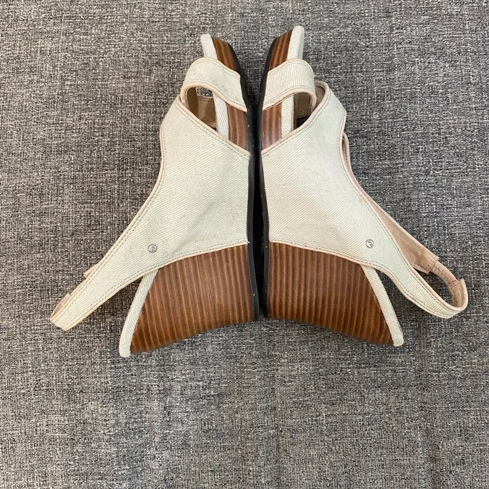UGG Australia Hazel Denim Platform Wedge Slingback Sandals Women Size 6.5